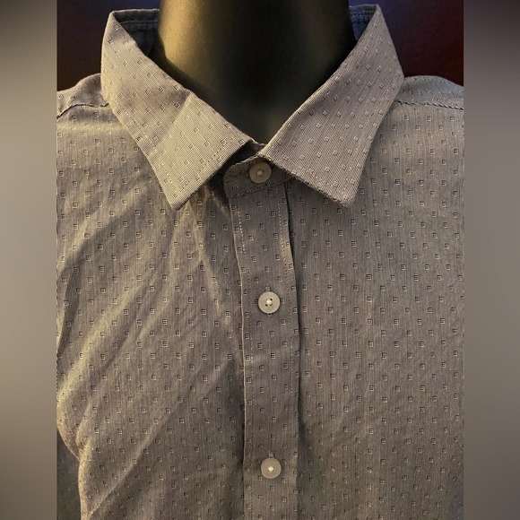 UNTUCKIT-Mens Long Sleeve Button‎ Up Dress Shirt 100% Cotton XXL Gray Design - Picture 3 of 8